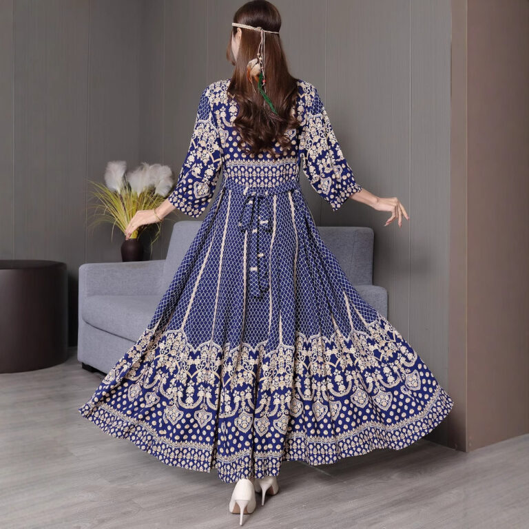 Embroidered Swing Skirt Artistic Vintage Dress Leisure Vacation Travel Dress - Image 2