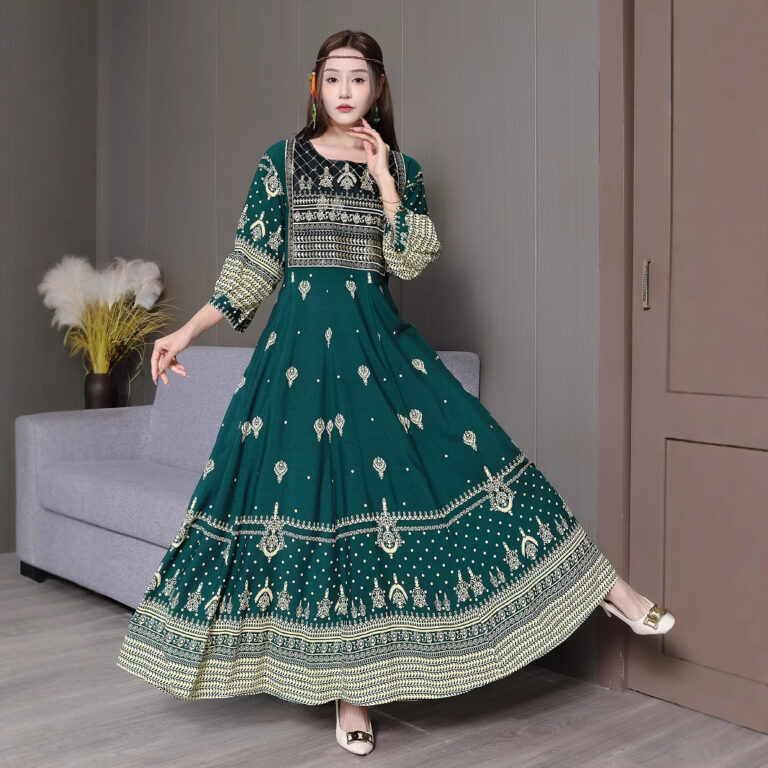Bohemian Style Dress Ethnic Style Embroidered Large Swing Skirt - Image 3