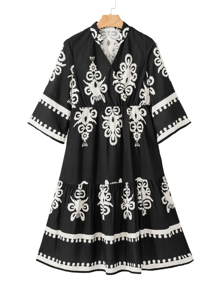 Women's Robe Fashion Printed Elegant Lace-up Dress - Image 6