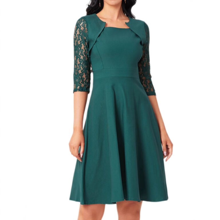 Women's Fashion Personality Vintage Floral Lace Dress - Image 10