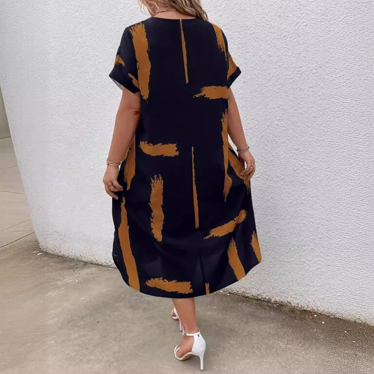 Women's Summer Loose Casual Dolman Sleeve Long Dress - Image 3