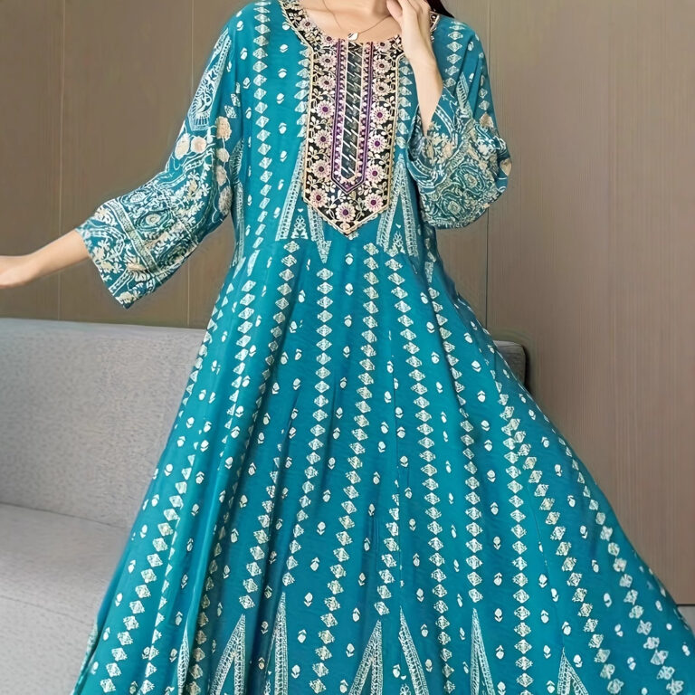 Bohemian Style Dress Ethnic Style Embroidered Large Swing Skirt - Image 6