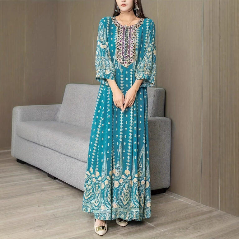 Bohemian Style Dress Ethnic Style Embroidered Large Swing Skirt - Image 2