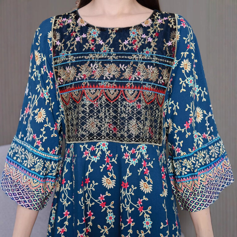 Artistic Retro Bohemian Style Dress Women - Image 5