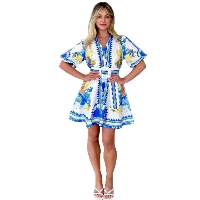 Women's Loose Casual Fashionable Printed Short Dress - Image 5