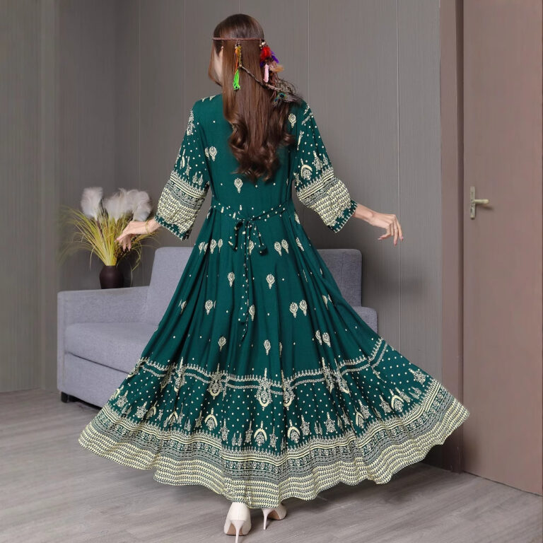 Bohemian Style Dress Ethnic Style Embroidered Large Swing Skirt - Image 2