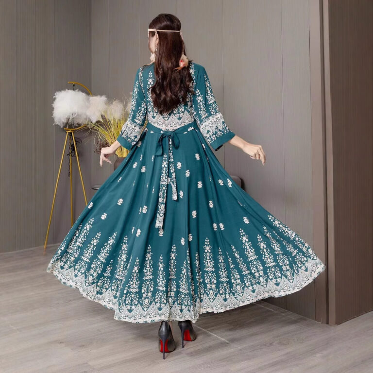 Bohemian Style Dress Ethnic Style Embroidered Large Swing Skirt - Image 3