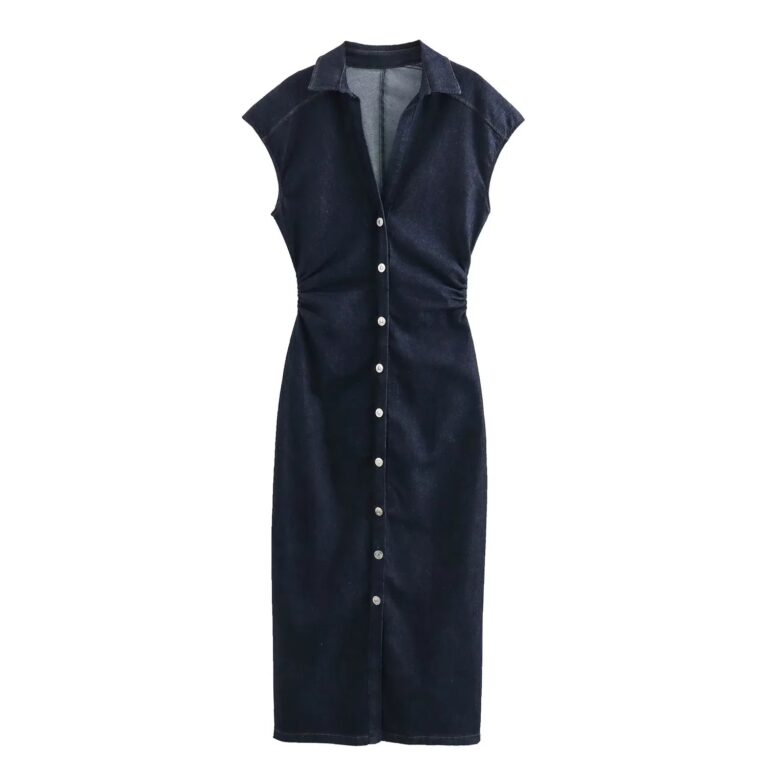 Women's Denim Shirt Long Dress - Image 5