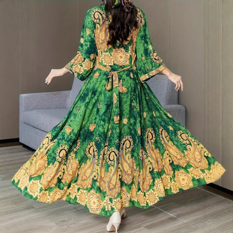 Embroidered Swing Skirt Artistic Vintage Dress Leisure Vacation Travel Dress - Image 2