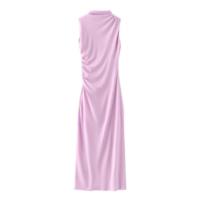Women's Fashion Slim Pleated Decoration Midi Skirt Dress - Image 10