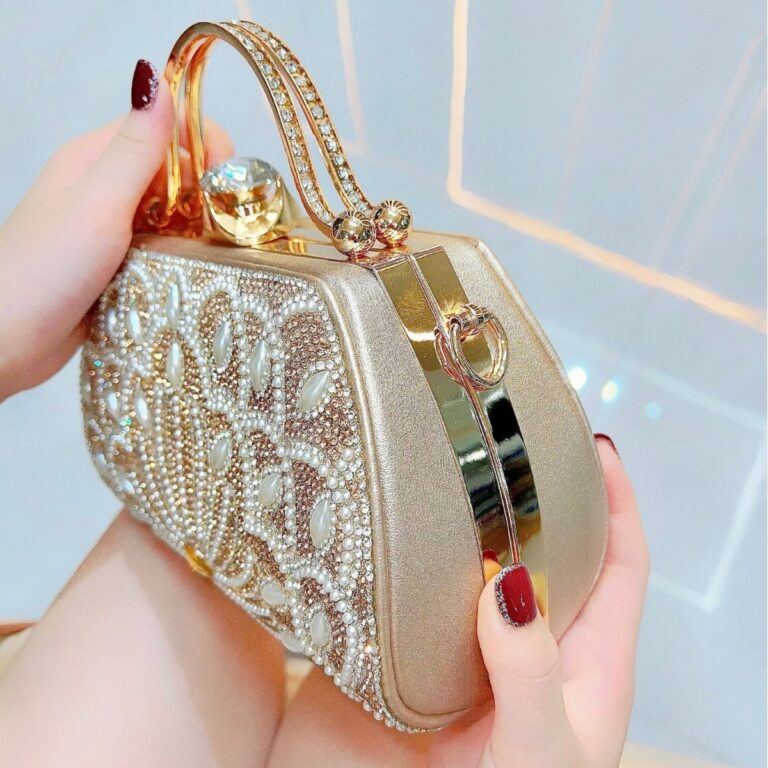 Women's Portable Solid Color Creative Rhinestone Handbag - Image 2