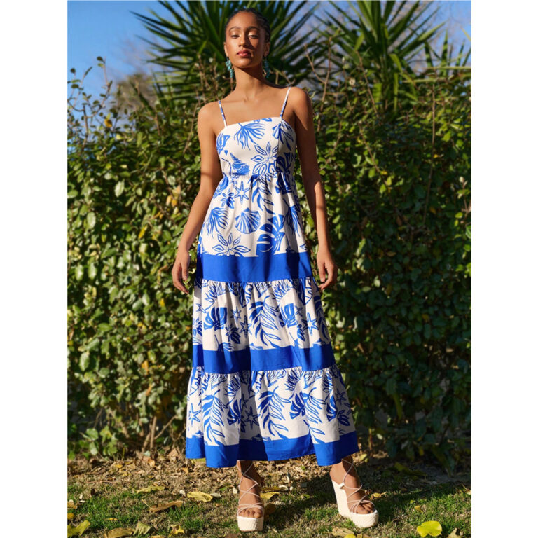 Printed Fashion Casual Vacation Style Large Swing Dress - Image 3