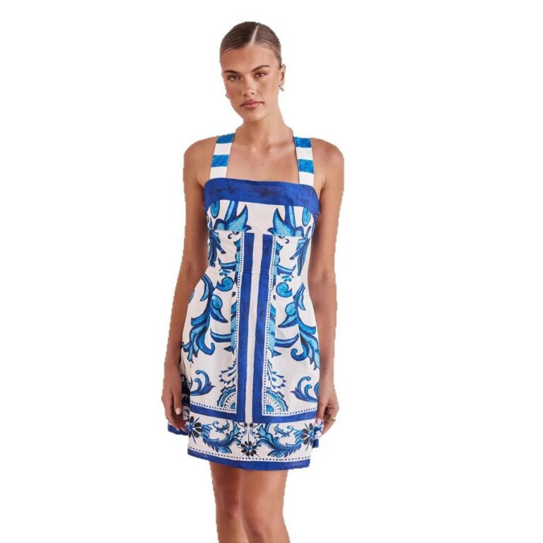 Summer Women's Dress Printed Suspender Skirt - Image 4