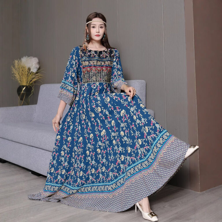 Artistic Retro Bohemian Style Dress Women - Image 4
