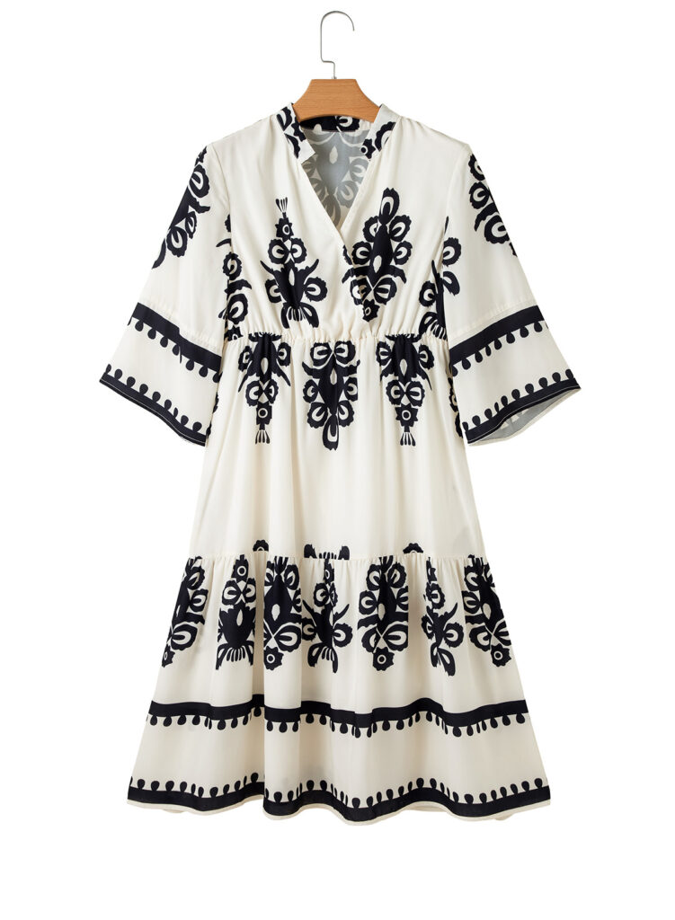 Women's Robe Fashion Printed Elegant Lace-up Dress - Image 7