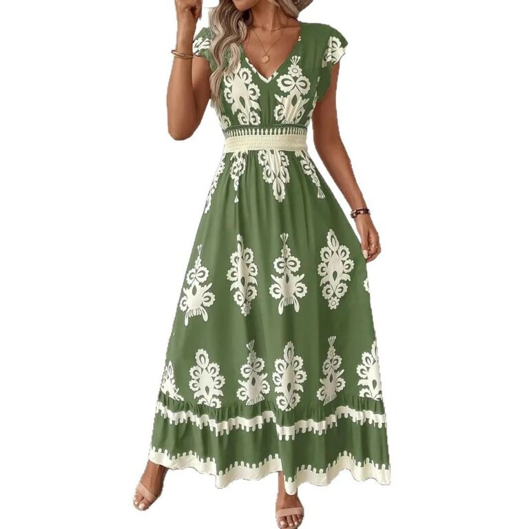 Female Beach Printed Large Swing Dress - Image 5