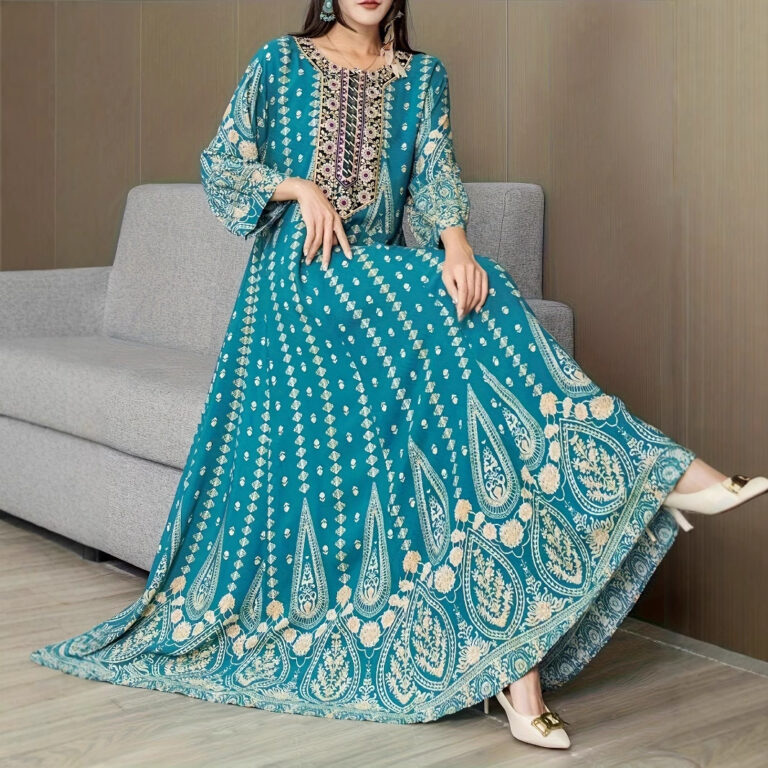 Bohemian Style Dress Ethnic Style Embroidered Large Swing Skirt - Image 4