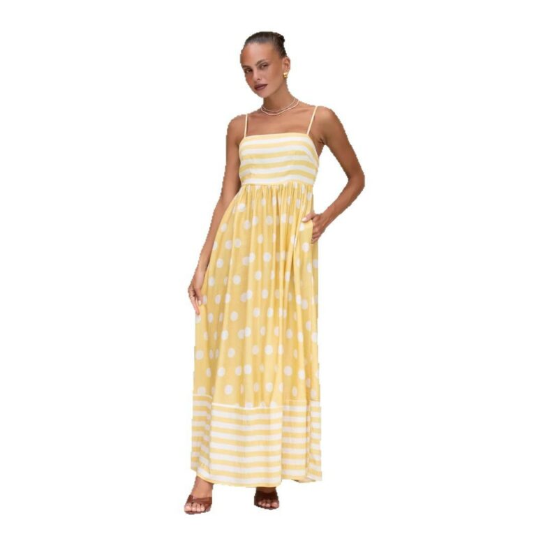 Women's Fashion Printed Backless Sling Large Swing High Waist Dress - Image 5