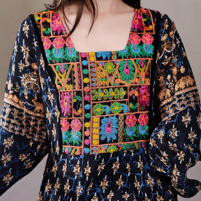 Bohemian Style Dress Ethnic Style Embroidered Large Swing Skirt - Image 5