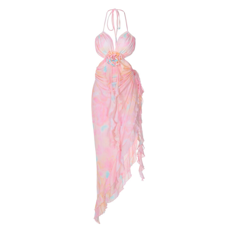 Sexy Mesh Lace Tube Top Lace-up Dress Women - Image 5