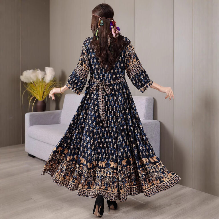 Bohemian Style Dress Ethnic Style Embroidered Large Swing Skirt - Image 2