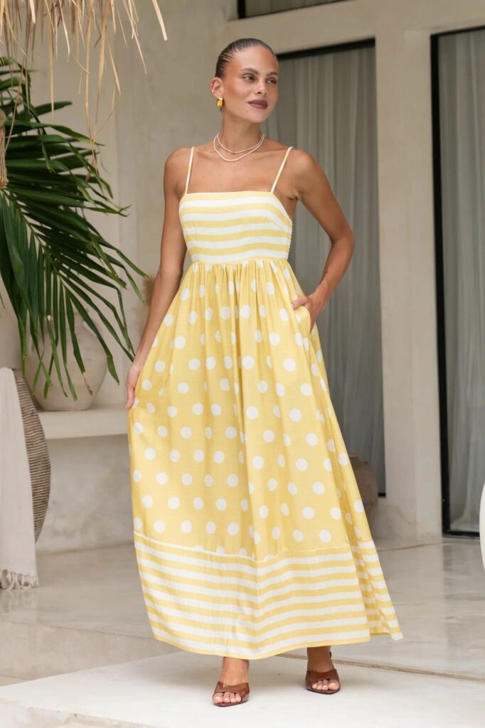 Women's Fashion Printed Backless Sling Large Swing High Waist Dress - Image 7