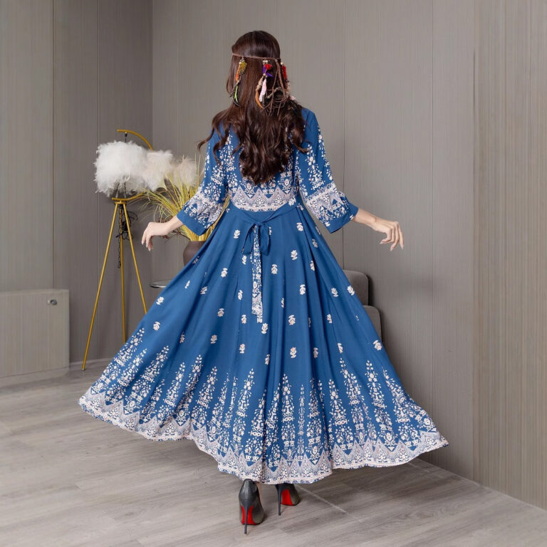 Bohemian Style Dress Ethnic Style Embroidered Large Swing Skirt - Image 3
