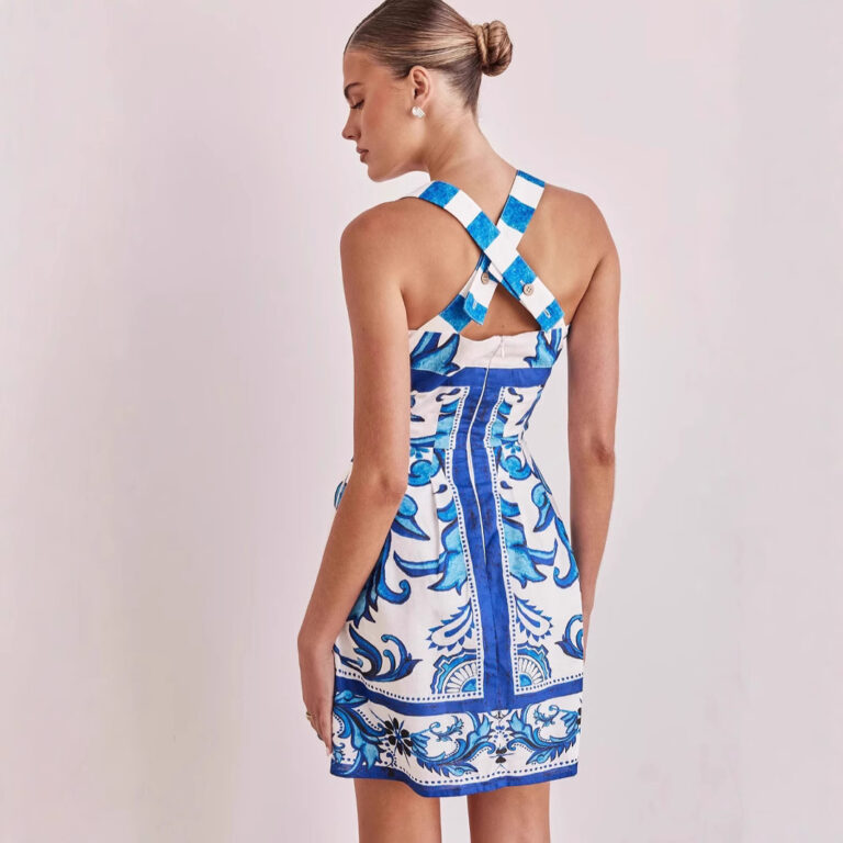 Summer Women's Dress Printed Suspender Skirt - Image 3