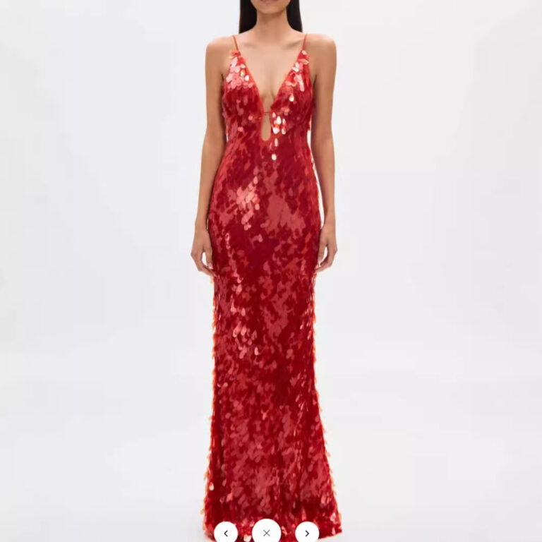 Women's Cutout Sling Backless Sequins Shiny Dress