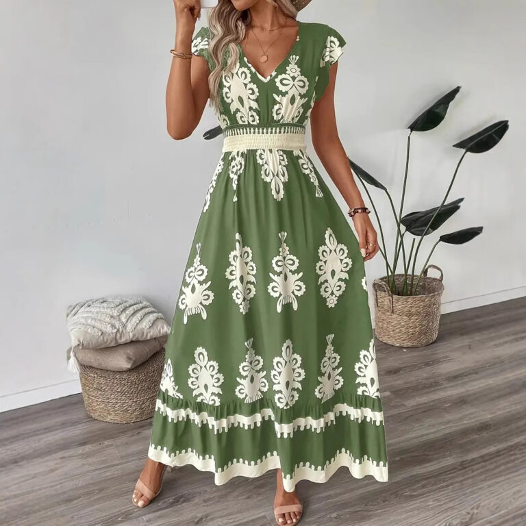 Female Beach Printed Large Swing Dress