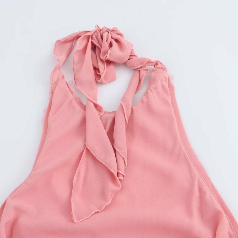 European And American Style Fashion Simple Beads Decoration Hanging Collar Dress - Image 4