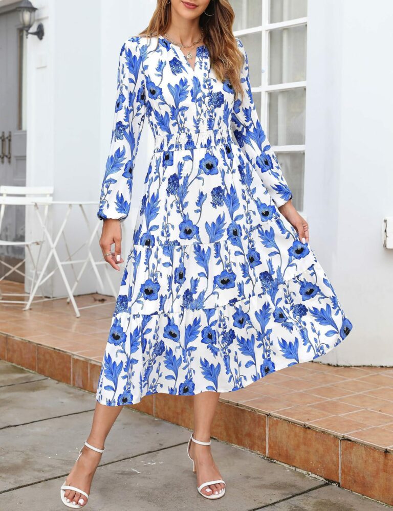 Women's Elegant Bohemian Printed Dress - Image 7