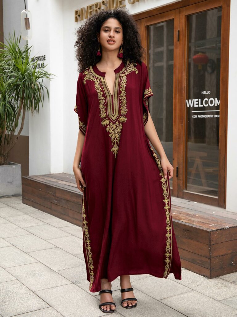 Rayon Embroidered Loose Robe Embroidery Vacation Sun Protection Bikini Cover - Image 7