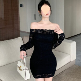 Elegant Lace Slim-fit Hip Skirt For Women Dress