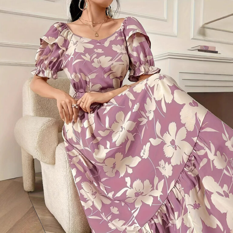 Women's Fashion Printed Lace-up Dress - Image 2