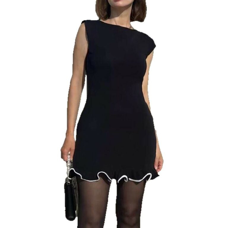 Fashion Sleeveless Woolen Dress Women's Clothing - Image 5