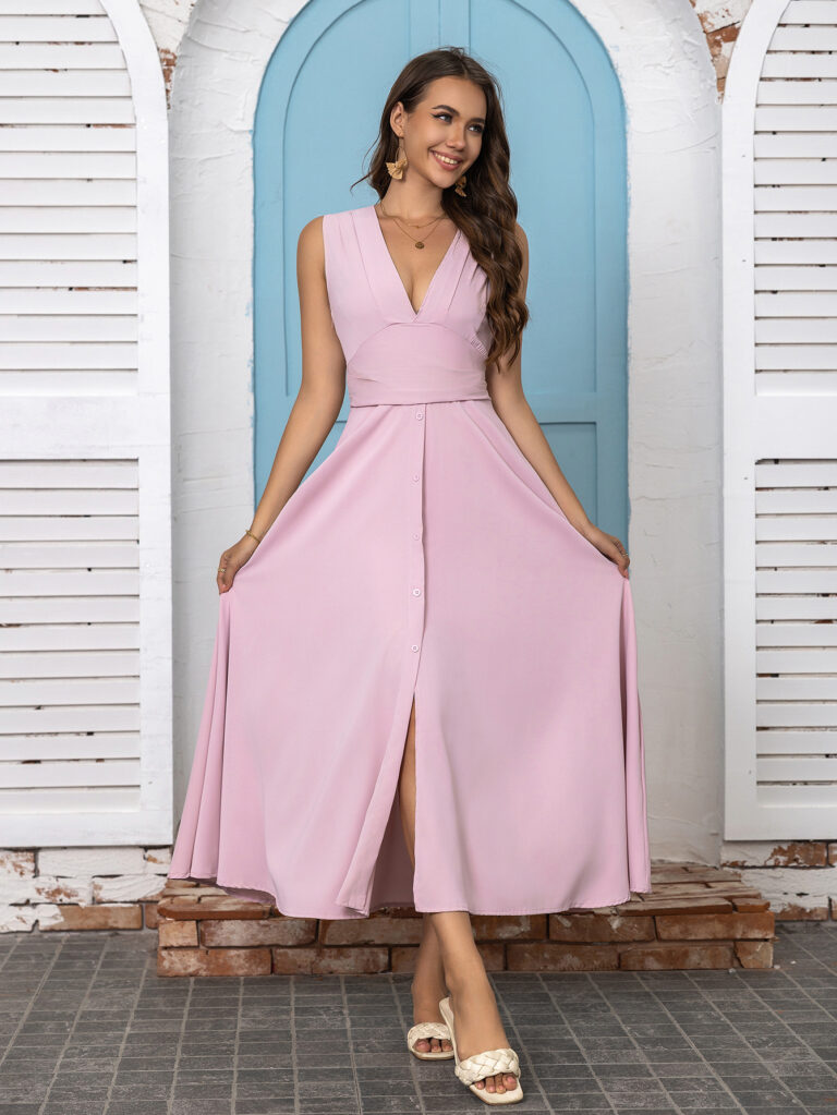 Women's Maxi Deep V-neck Sleeveless Dress - Image 8
