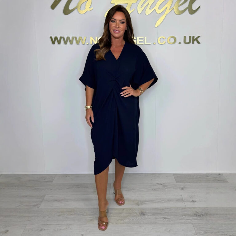 Loose Raglan Sleeve Irregular Twist Dress - Image 2