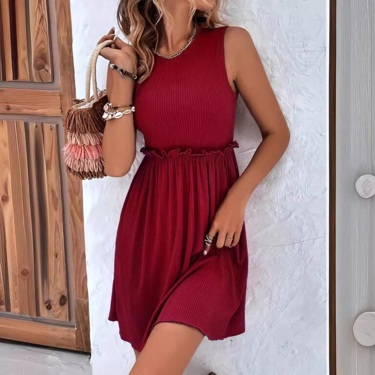 Vacation Sleeveless Lace Knitted Dress - Image 2