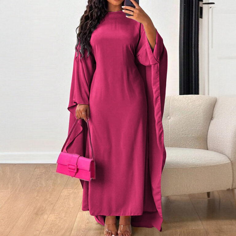 Elegant Loose Women's Batwing Sleeve Dress - Image 6