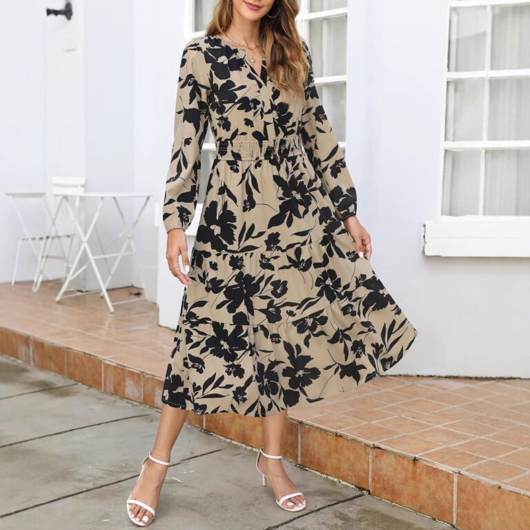 Women's Elegant Bohemian Printed Dress - Image 2