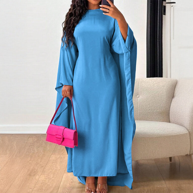 Elegant Loose Women's Batwing Sleeve Dress - Image 4