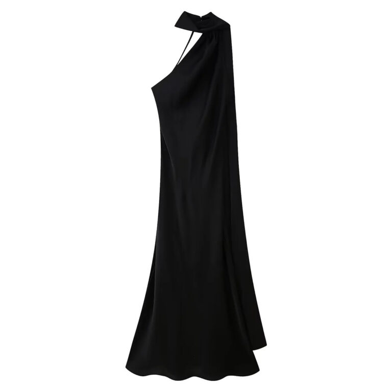 Women's Fashion Simple Single Oblique Dress - Image 5