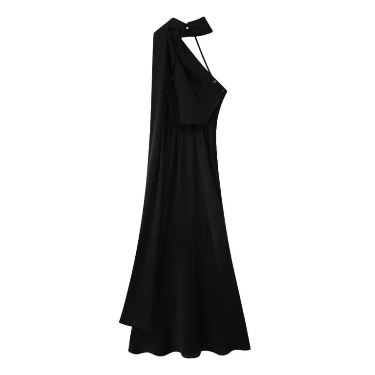 Women's Fashion Simple Single Oblique Dress - Image 2