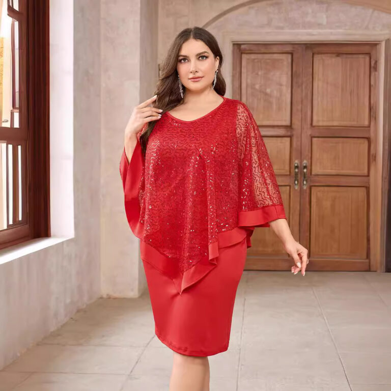 Plus Size Dress Marking Knee-length - Image 4