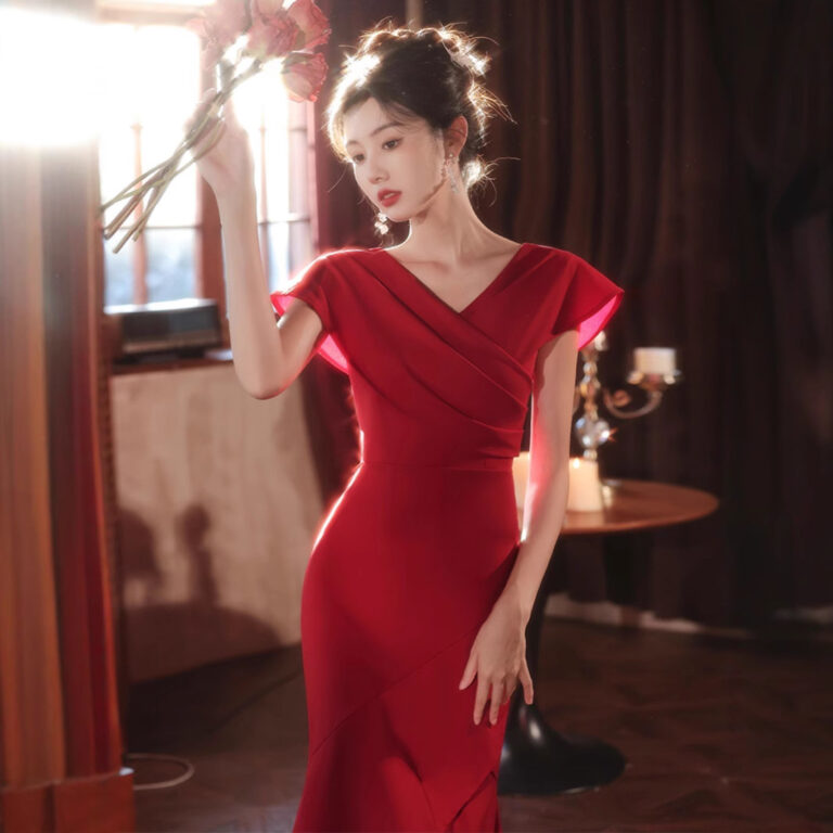 Fishtail Waist-tight Banquet Irregular Dress - Image 4
