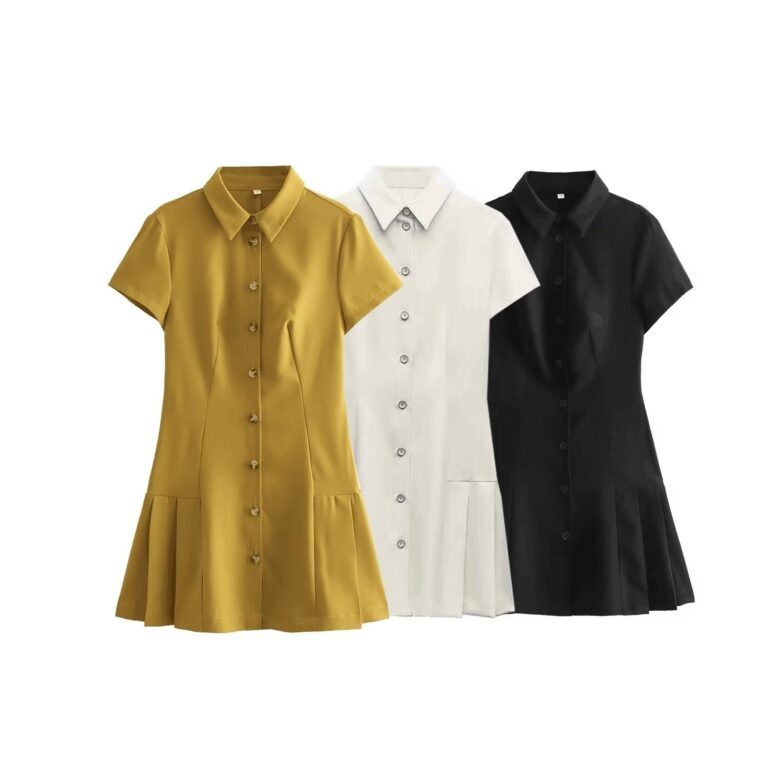 European And American Casual Shirt Style Mini Dress - Image 4