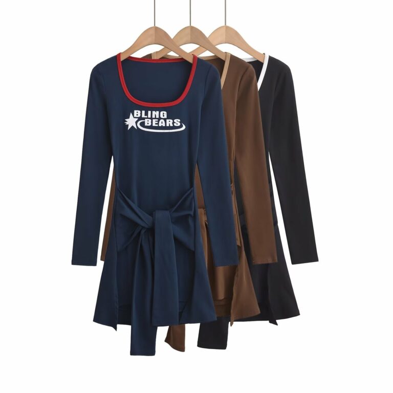 Women's Contrast Color Stitching Letter Printing Dress