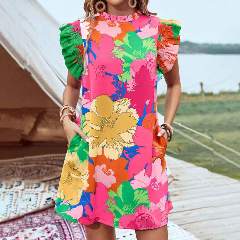 Pullover Ruffle Sleeve Holiday Dress - Image 3