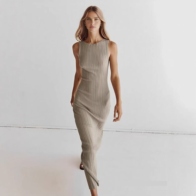 European And American Style Sunken Stripe Women's Clothing Dress